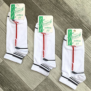 Шкарпетки чоловічі демісезонні бавовна з лайкрою Елегант, 27 розмір, короткі, білі, 01110