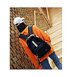 Рюкзак великий BE YOUR STYLE чоловічий жіночий дитячий шкільний портфель чорний з білим, фото 4