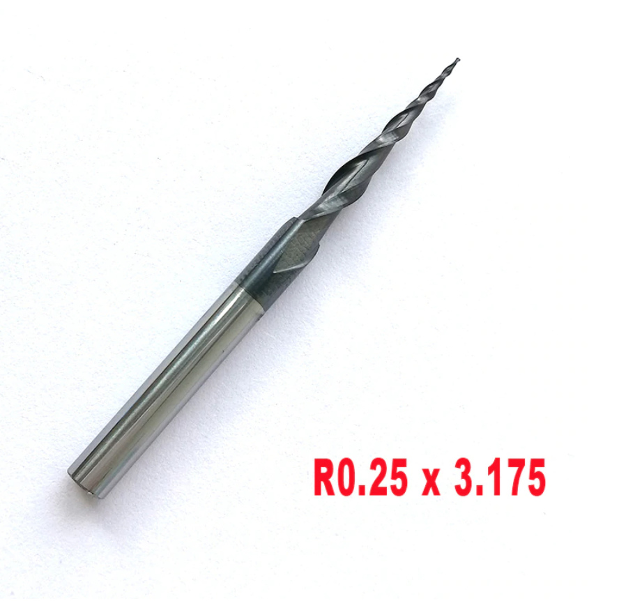 Фреза конусна для ЧПУ R0.25*D3.175*15*38L*2F