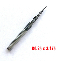 Фреза конусна для ЧПУ R0.25*D3.175*15*38L*2F