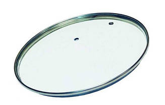Скляна кришка CON BRIO 28см з сталевим обідком 9028CB