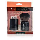 Пензлик кабуки у футлярі для пудри, рум'ян, бронзера чорна maXmaR MB-303, фото 4