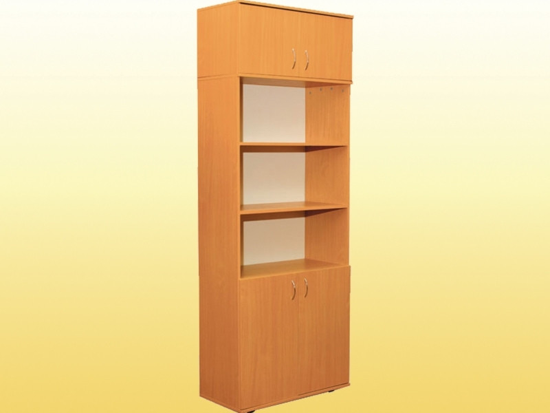 Шафа книжкова, напівзакритий, 2-дверна, з антресоллю — 802х403х2186 мм