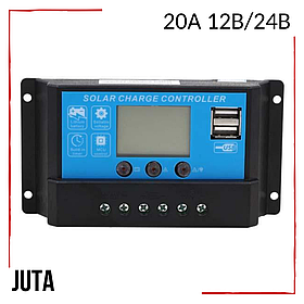 Контролер заряду JUTA 20А 12В/24В з дисплеєм і USB гніздом сонячне зарядний пристрій DY2024