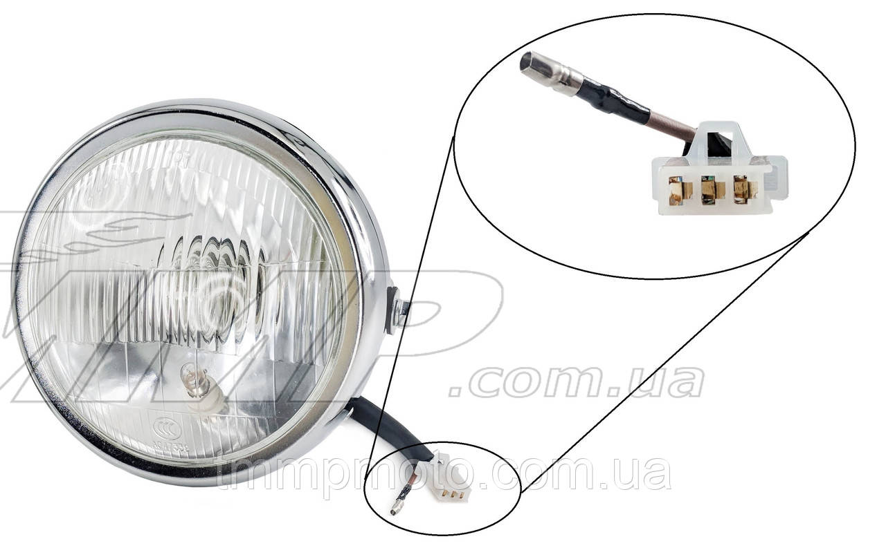 Фара кругла Delta/Альфа хром пластик