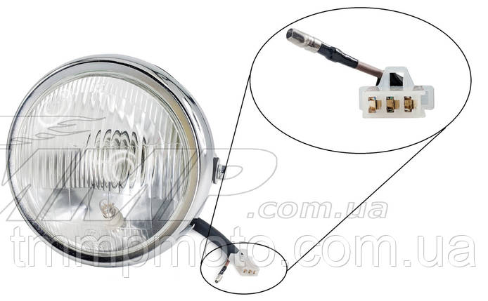 Фара кругла Delta/Альфа хром пластик, фото 1