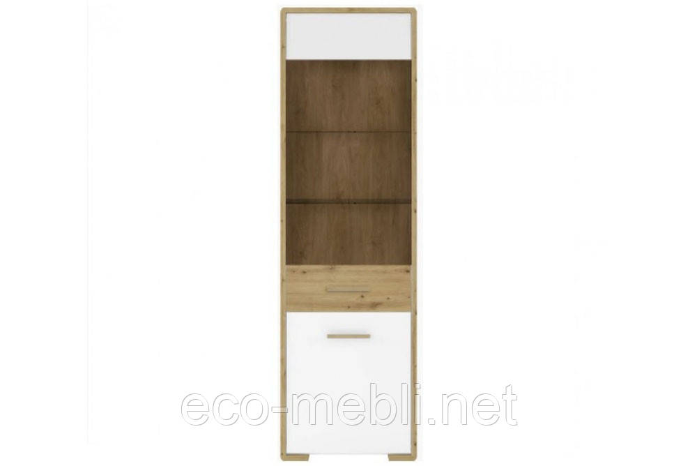 Вітрина REG1W1D_L/P Бука  в вітальню,  дитячу німфея альба /дуб артезіан БРВ Україна, фото 1