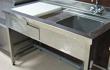 Стіл для оброблення риби 1500*700*850 (проф 304) з полімерною накладкою