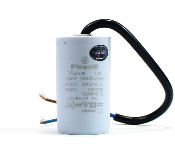 Конденсатор CBB60 10 мкФ 450 V, з дротами