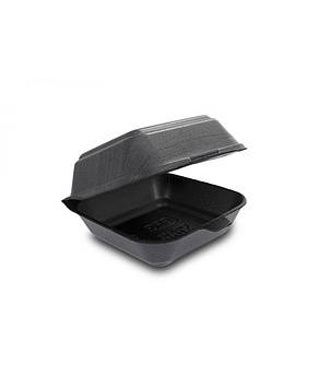 Ланчбокс під бургер зі спіненого полістиролу чорний 250 шт./пач.