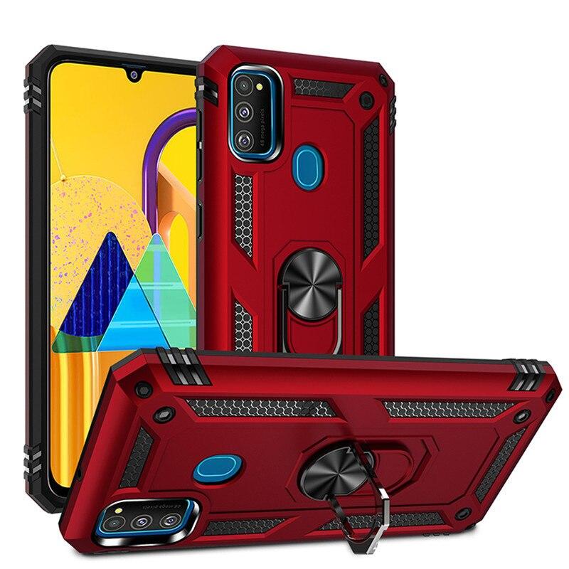 Чехол Shield для Samsung Galaxy M30s / M307 Бампер противоударный подставкой кольцом Red