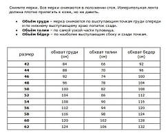 Таблиця розмірів жіночого одягу