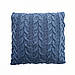 Чохол для подушки в'язаний Ohaina коси 40x40 Blue jans, фото 3