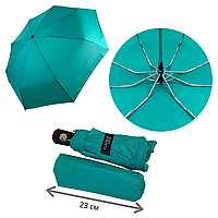 Жіноча складна парасоля-автомат з однотонним куполом від Flagman-The Best, бірюзовий, 0517-2