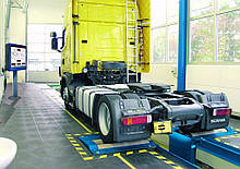 Гальмівний стенд з датчиками ваги для вантажних автомобілів