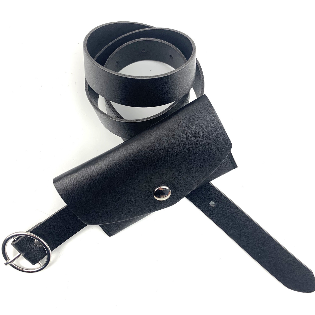 Жіночий класичний пояс-гаманець чорний, фото 1