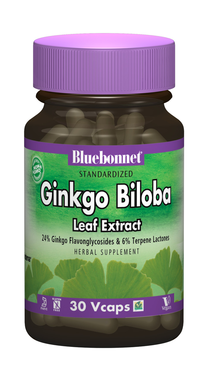 Екстракт Листя Гінкго Білоба, Ginkgo Biloba Leaf Extract, Bluebonnet Nutrition, 30 гелевих капсул