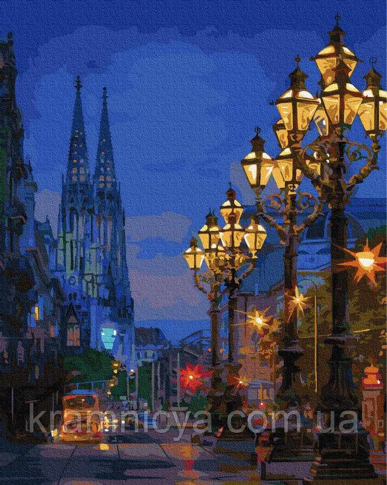 Картина за номерами Міські ліхтарі, Rainbow Art (GX35655) 40х50 см.
