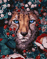 Картина по номерам Цветочной леопард, Rainbow Art (GX32765) 40х50 см.