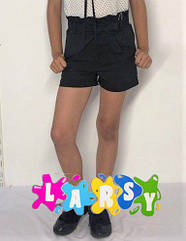 Шорти на дівчинку із завищеною талією Розміри 122-158 Колір синій