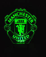 3d-светильник ФК Манчестер Юнайтед, 3д-ночник, несколько подсветок (на пульте)