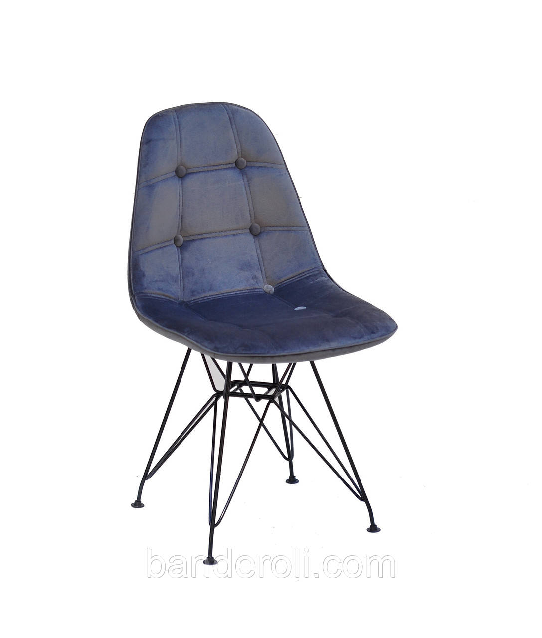 Стілець ALEX BK-ML ОКСАМИТ СІРИЙ В-3, фото 1