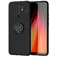 Чехол TPU Ring для Xiaomi Redmi 9 бампер с подставкой кольцом Black