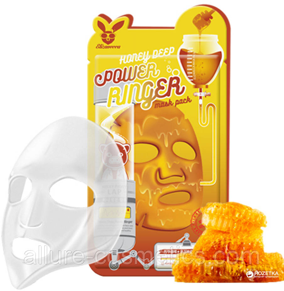 Маска-ліфтинг з медом Elizavecca honey deep power ringer mask