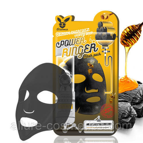 Очищуюча поживна маска з деревним вугіллям і медом Elizavecca Charcoal Honey deep power ringer mask