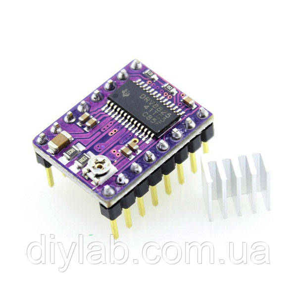Драйвер крокового двигуна DRV8825 2,2А 45В з радіатором