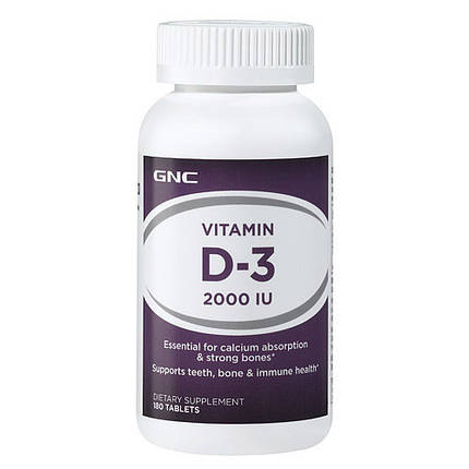 Вітамін Д3 GNC Vitamin D-3 2000 IU 180 таб, фото 3