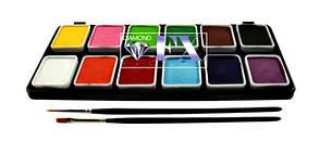 Палітра аквагрим Diamond FX основні 12 кольорів по 6 g., фото 2