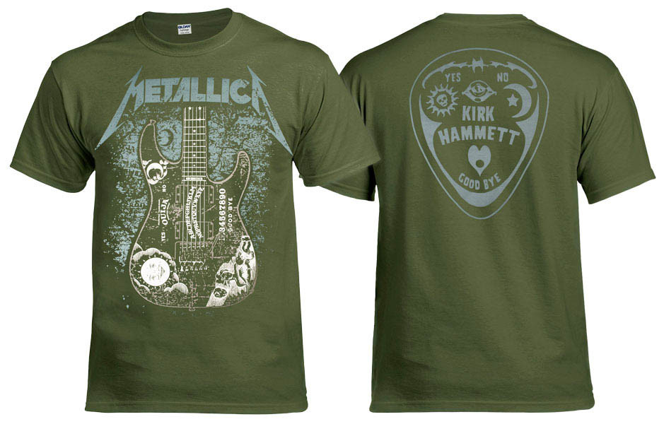 Футболка METALLICA Hammett Ouija Guitar оливкова