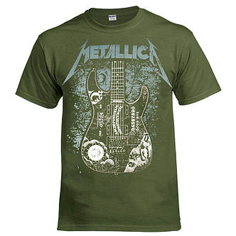 Футболка METALLICA Hammett Ouija Guitar оливкова, фото 3