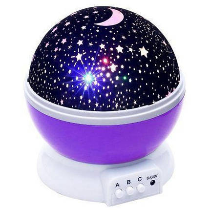 Нічник-проектор Star Master зоряне небо з USB-кабелем 6 режимів нічного неба Оригінал, Фіолетовий, фото 2
