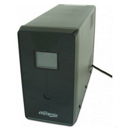 Блок безперебійного живлення EnerGenie (EG-UPS-033) LCD дисплей, USB порт, 1200VA, чорний колір (код 69237)