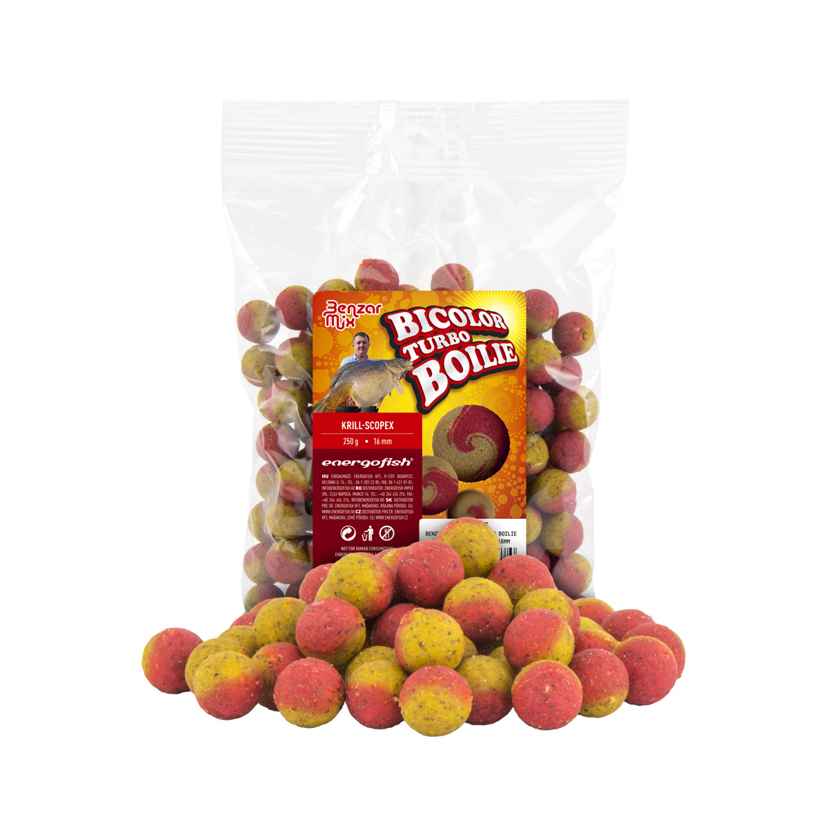 Бойлі Benzar Mix Turbo Bicolor Krill-Scopex 250г 20мм
