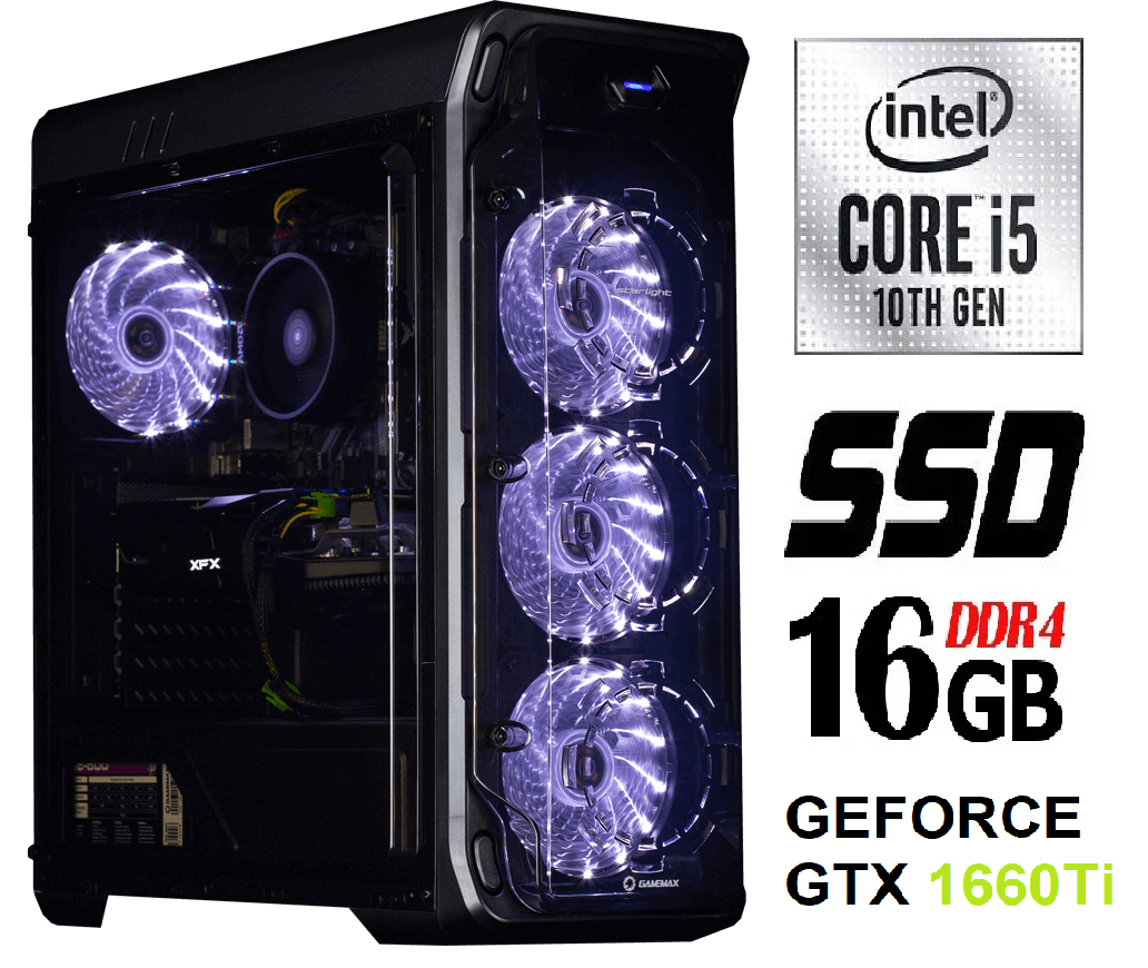 Персональний комп'ютер ігровий Core i5 10400F / SSD_240Gb / 16 Gb_DDR4 / 1000 Gb / GTX 1660 Ti_6Gb_DDR6