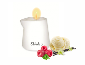 Масажна свічка SHIATSU Малина і Ванільний Крем, 130 гр