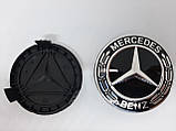 Кришка емблема заглушка ковпачок кришки диска Mercedes Benz чорний, фото 4