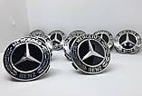 Кришка емблема заглушка ковпачок кришки диска Mercedes Benz чорний, фото 3