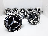 Кришка емблема заглушка ковпачок кришки диска Mercedes Benz чорний, фото 5