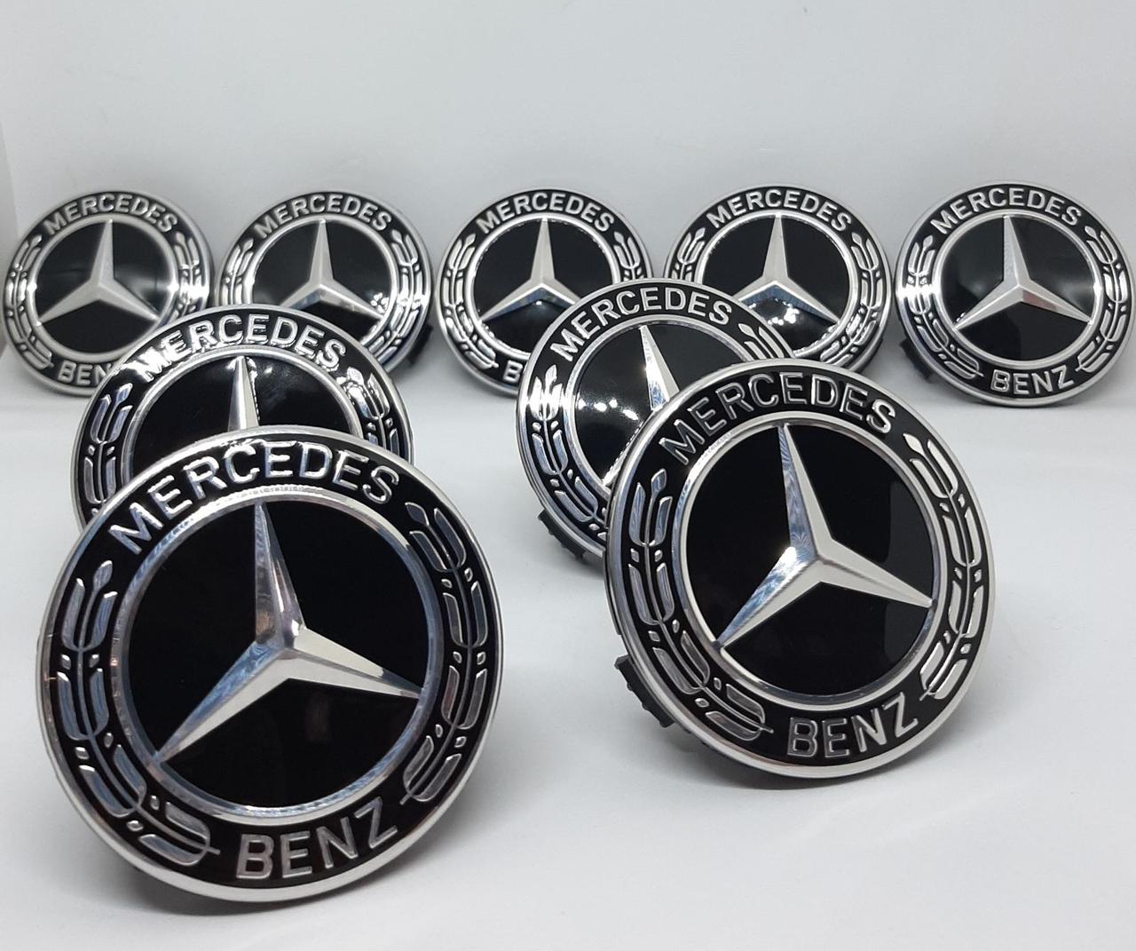 Кришка емблема заглушка ковпачок кришки диска Mercedes Benz чорний
