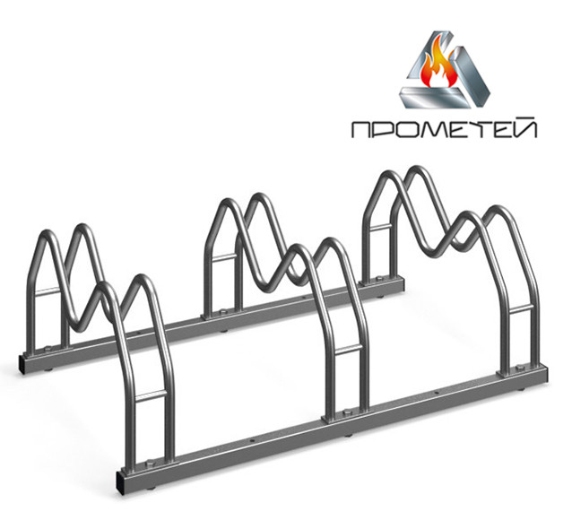 Велопарковка фігурна багатосекційна, 3 секції