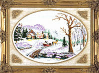 Набор для вышивки крестом Зима в деревне размер картины 50х36 см (5364)