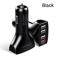 Автомобильное зарядное устройство Quick Charge 3.0 USB 4 port YКZ FR5413 Черный. Зарядка в машину