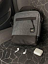 Міська барсетка для чоловіків сіра з дном зі шкірозамінника, фото 5