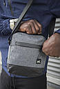 Міська барсетка для чоловіків сіра з дном зі шкірозамінника, фото 6