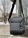 Міська барсетка для чоловіків сіра з дном зі шкірозамінника, фото 8