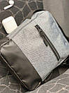 Міська барсетка для чоловіків сіра з дном зі шкірозамінника, фото 9